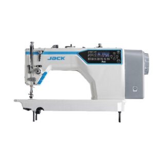 Dixie Tailoring Supply The JACK A4B Computerized Auto Cut Lockstitch Machine, a staple at Tailor Products, features a digital display with control buttons and side motor housing—ideal for tailoring stores seeking precision and efficiency. Tailoring Supplies