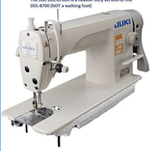 Dixie Tailoring Supply The Juki DDL 8700H, a white industrial sewing machine with intuitive controls and clear labels, is ideal for heavy-duty textile work. It's essential for any tailoring store aiming to enhance their tailor products collection. Tailoring Supplies