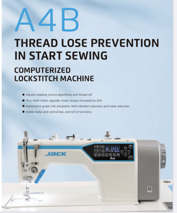 Dixie Tailoring Supply Experience next-level sewing with the JACK A4B Computerized Auto Cut Lockstitch Machine, now at leading tailoring stores. With upgraded motors, advanced control algorithms, CAE simulation, and a stable motor board, it ensures precision for tailor-made products. Tailoring Supplies